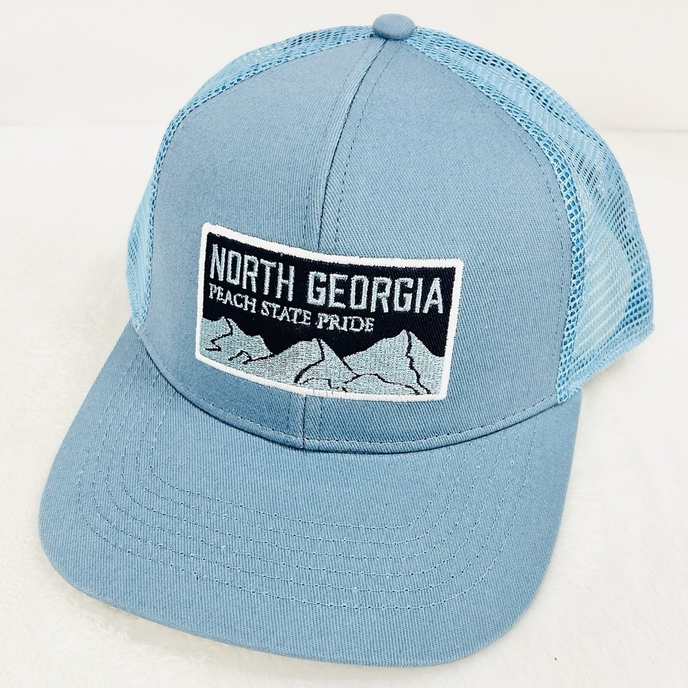 The State Company North‎ Georgia Square Patch Trucker Hat Cap Adjustable Blue